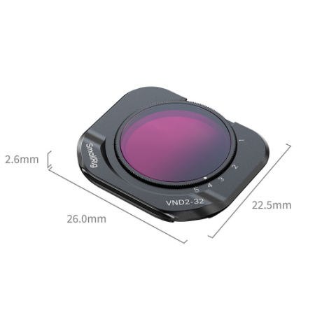 SmallRig 7110 - filtr szary, zmienny ND (VND) do Insta360 Luna Pro - wymiary